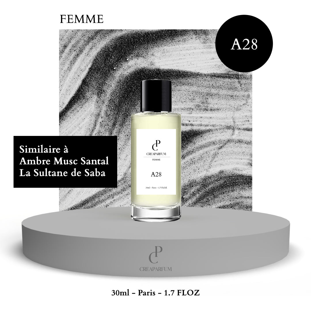 A28 - similaire à Ambre Musc Santal de La Sultane de Saba | CreaParfum